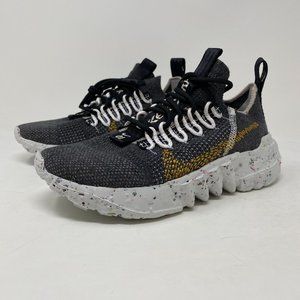 Nike Mens Space Hippie 01 Black Mesh Lace Up Round Low Top Sneaker Shoes Size 4